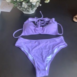 NWOT  lavender high waisted bikini